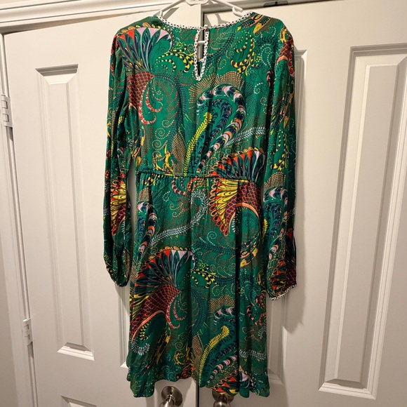 Anthropologie Maeve mini green printed floral dress Size 6 - Picture 6 of 8